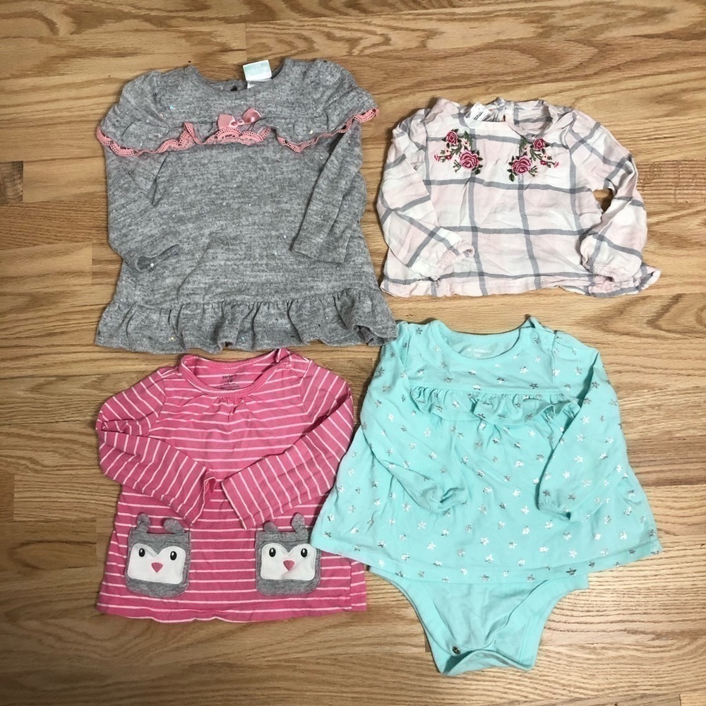 18 Months Long Sleeve Fall Winter Top Bundle Girls Baby Clothing Lot